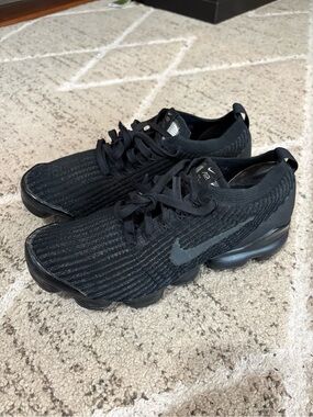 Nike Air Vapormax Flyknit 3 Triple Black Women's Sneakers AJ6910-002 Size 8.5